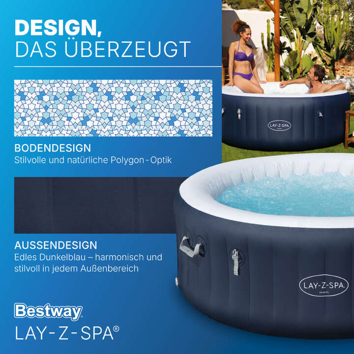 Bestway LAY-Z-SPA Whirlpool Miami AirJet rund 180 x 66 cm